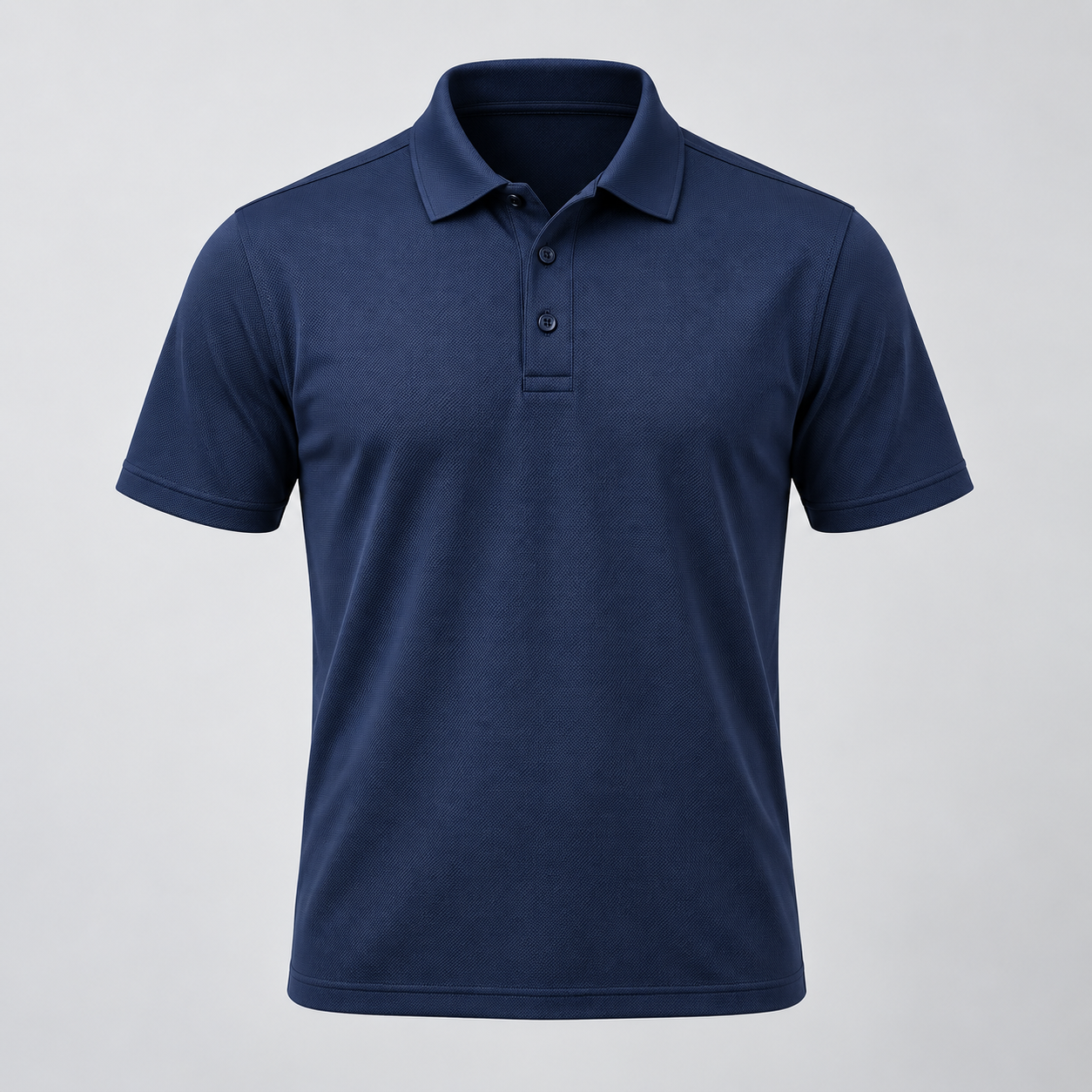 Polo técnico de manga curta em azul-marinho